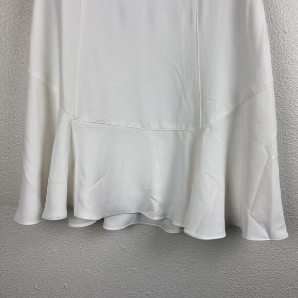 Adelyn Rae Janessa Flounce Dress White Sleeveless Midi Medium NWT - Picture 5 of 9